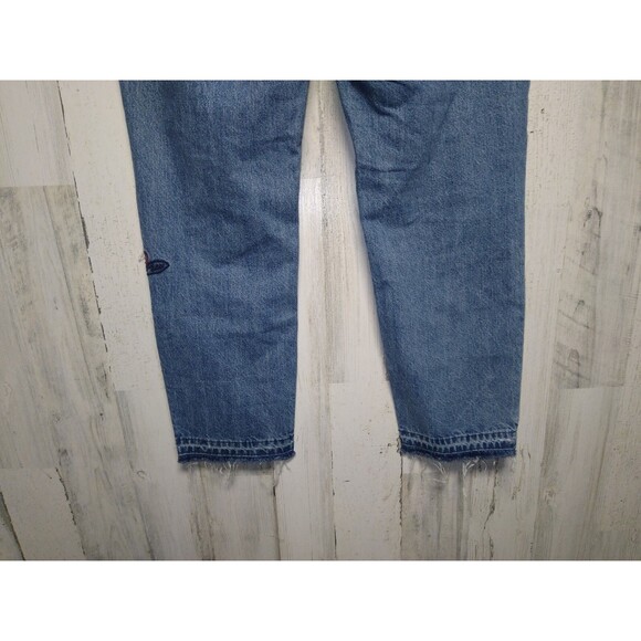 Abercrombie & Fitch Girlfriend Jeans Size 8 Embroidered Distressed - Picture 7 of 11